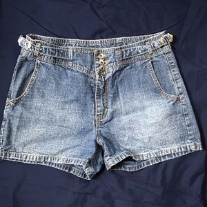 Dark Faded Denim Shorts